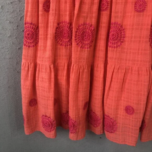 Uncle Frank Dress Womens XS Orange Pink Many Medallions Boho Embroidered NWT - Picture 3 of 16